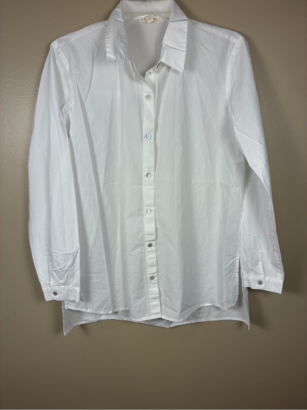 Eileen Fisher Organic Cotton Classic Collar Button Down Shirt - Picture 3 of 11